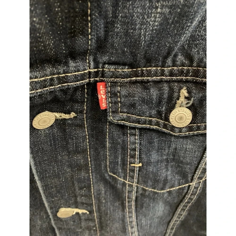 Vintage Levi Strauss Denim Jacket Youth XL Trucker Western Classic Jean Coat 90s - Picture 7 of 10